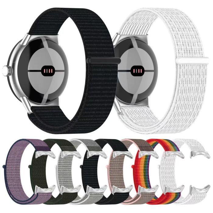 Bild 5, Google Pixel Watch / Watch 2 Nylon Loop Armband Blå/Lila