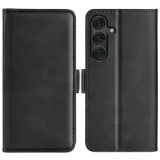 Samsung Galaxy S25 Fodral L&auml;der Svart