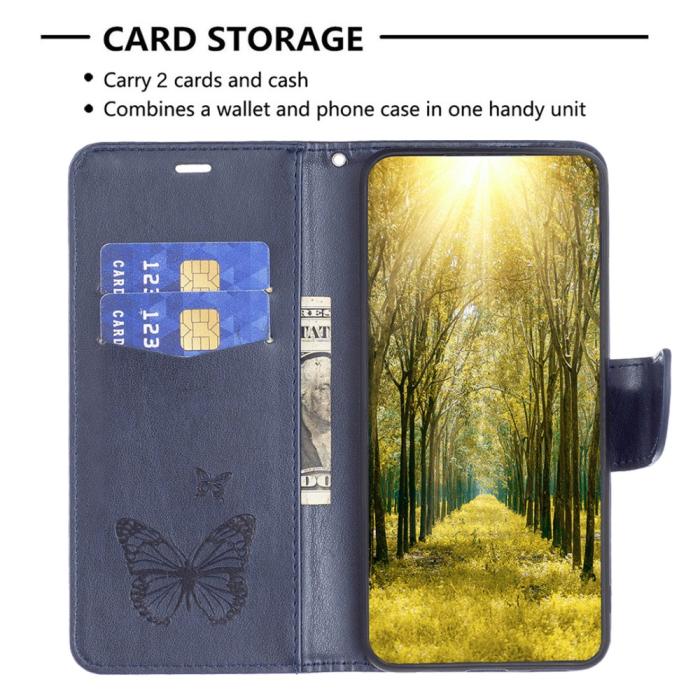 Bild 2, Xiaomi Redmi Note 12 Pro 5G Fodral Med Fjäril Tryck Blå