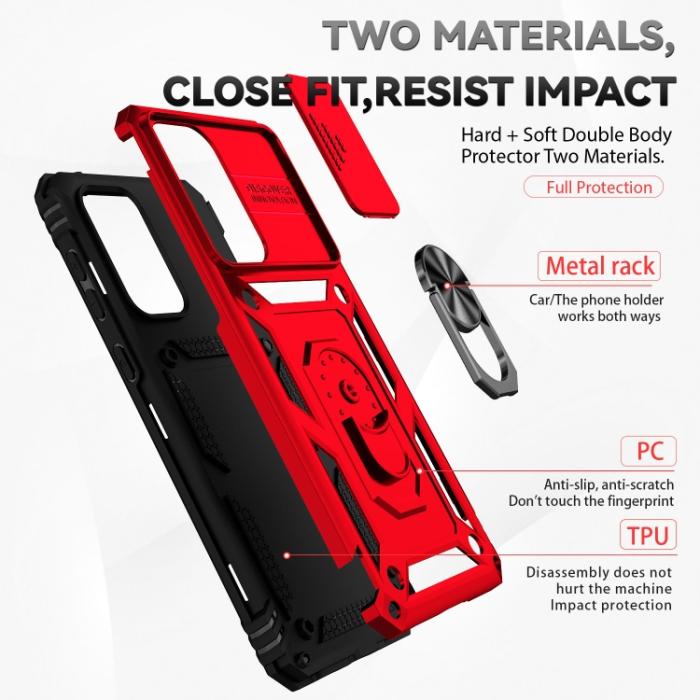 Bild 4, Samsung Galaxy A33 5G Skal Ring CamShield Röd