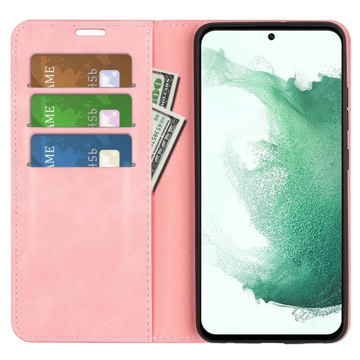 Bild 2, Samsung Galaxy S23 Plus Flip Fodral Skin Touch Ljus Rosa