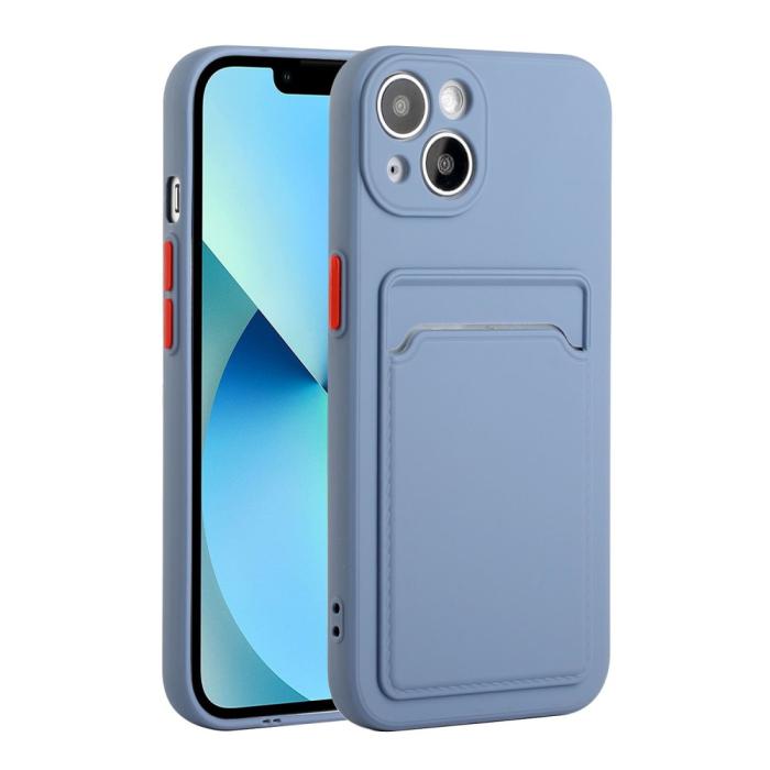 Bild 1, iPhone 13 Skal Med Kortfack Blå