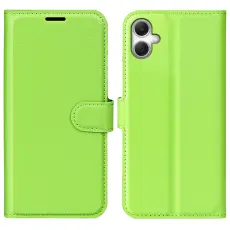 Samsung Galaxy A07 Fodral Litchi L&auml;der Gr&ouml;n