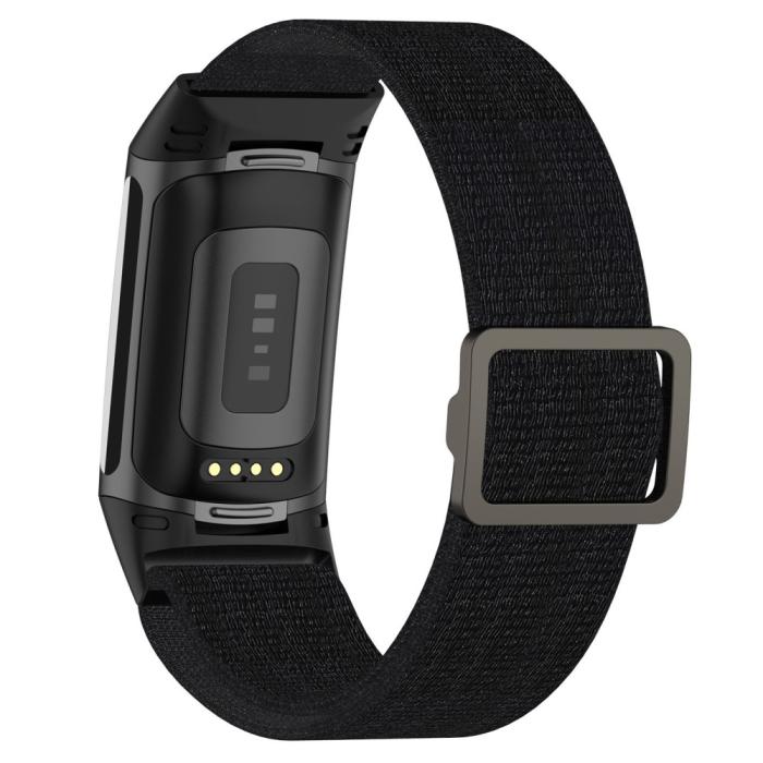 Bild 1, Fitbit Charge 6 / 5 Armband Justerbart Nylon Svart