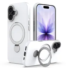 iPhone 16 Skal MagSafe Kickstand Hybrid Vit