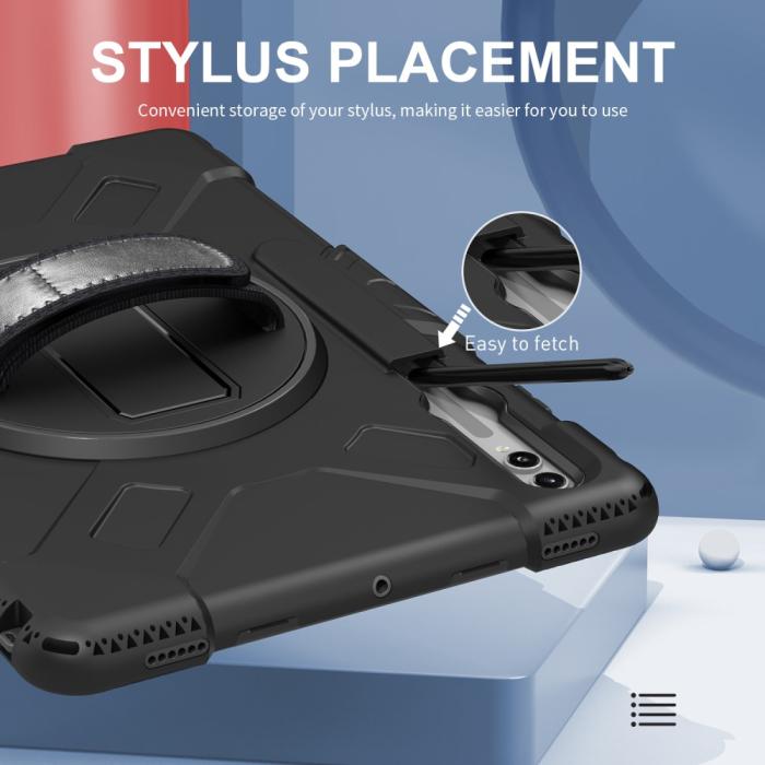 Bild 2, Samsung Galaxy Tab S9 Ultra Skal 360 Rotation Shockproof Med Rem