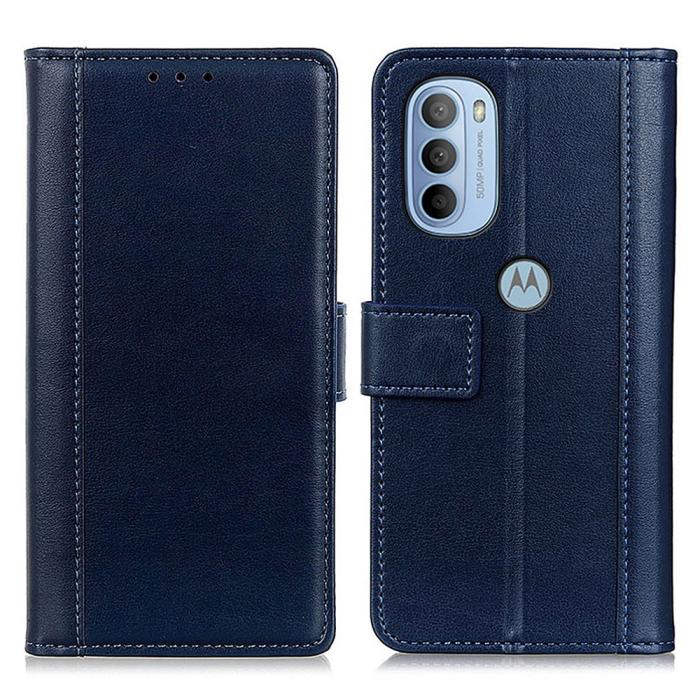 Bild 1, Motorola Moto G31 / G41 Fodral Läder Blå
