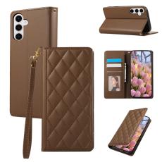 Samsung Galaxy S26 Plus Fodral RFID Rhombus L&auml;der Brun