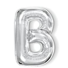 Bokstavsballong B 40 cm Silver