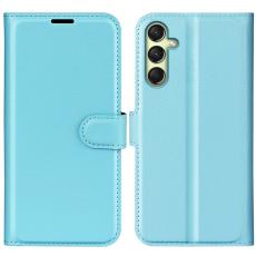 Samsung Galaxy A16 Fodral Litchi L&auml;der Bl&aring;