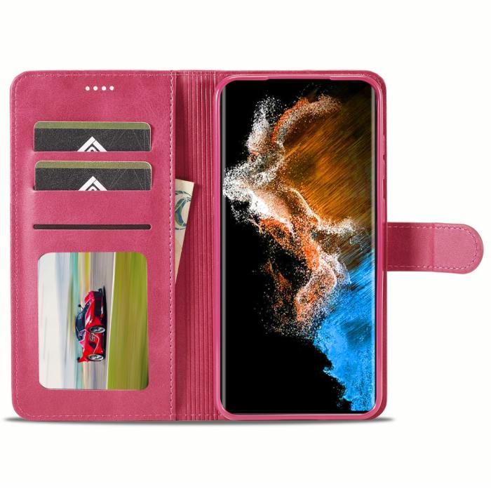 Bild 2, LC.IMEEKE Samsung Galaxy S24 Plus Fodral Läder Rosa/Röd