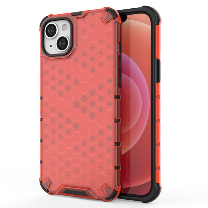 Bild 1, iPhone 15 Plus Skal Honeycomb Shockproof Röd