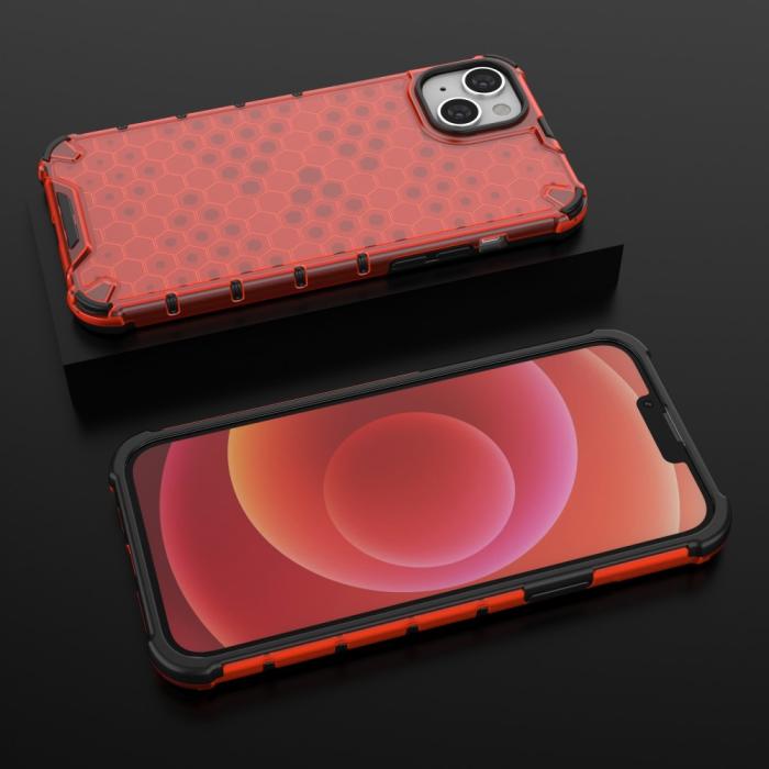 Bild 4, iPhone 15 Plus Skal Honeycomb Shockproof Röd