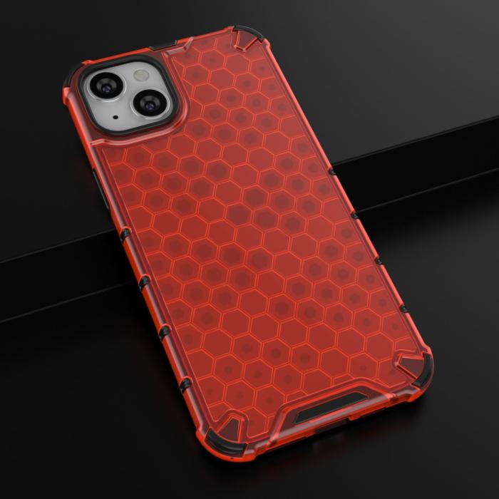 Bild 5, iPhone 15 Plus Skal Honeycomb Shockproof Röd
