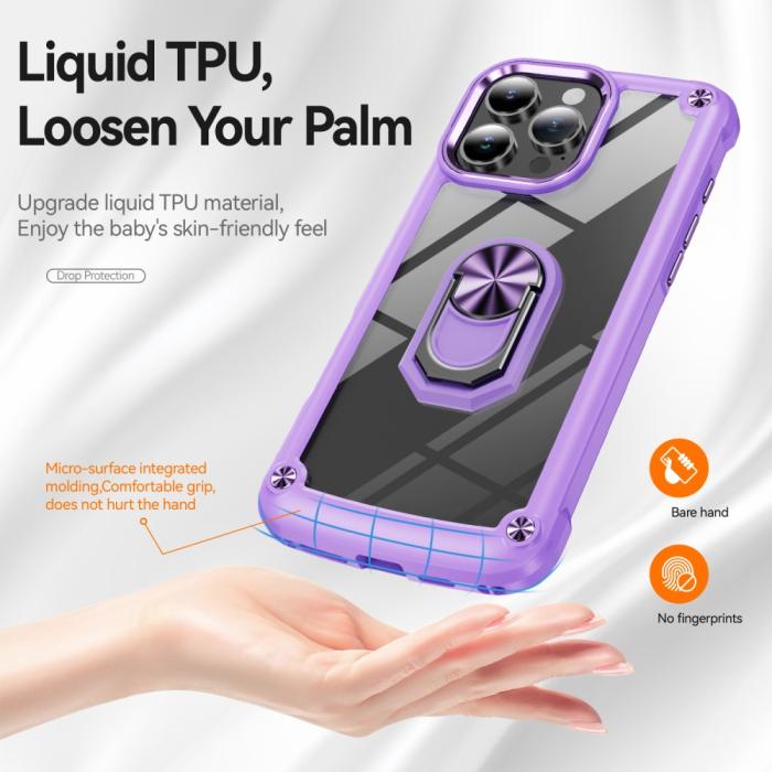 Bild 4, iPhone 16 Pro Max Skal Shockproof Ring Hybrid Lila