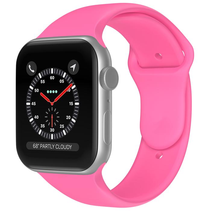 Bild 2, Apple Watch 42/44/45/49 mm Silikon Armband (M/L) Hot Pink