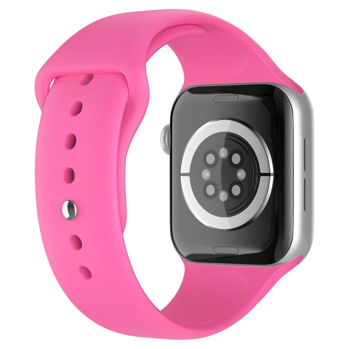 Bild 1, Apple Watch 42/44/45/49 mm Silikon Armband (M/L) Hot Pink