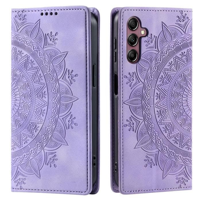 Bild 1, Samsung Galaxy A55 5G Fodral Mandala Flip Läder Lila
