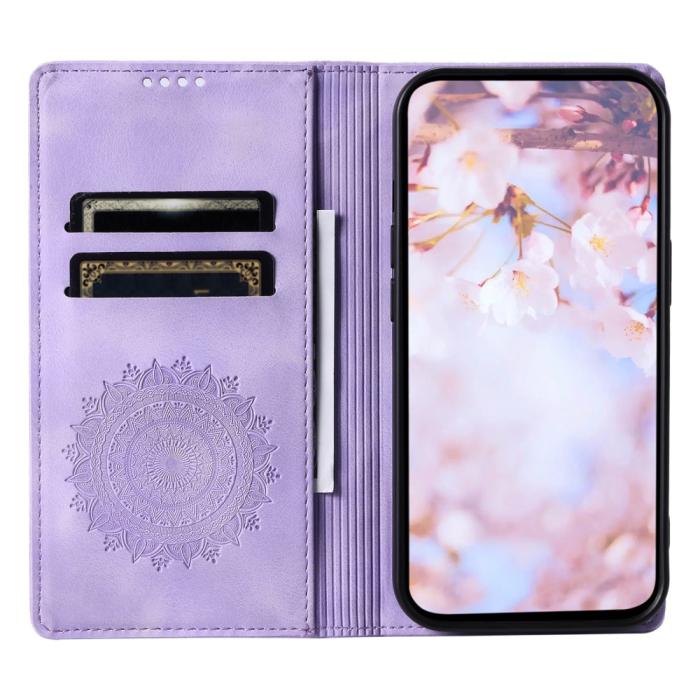 Bild 2, Samsung Galaxy A55 5G Fodral Mandala Flip Läder Lila