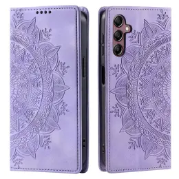 Samsung Galaxy A55 5G Fodral Mandala Flip Läder Lila