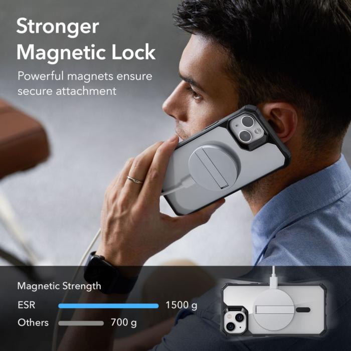 Bild 3, ESR iPhone 15 Plus / 14 Plus Skal Air Armor HaloLock MagSafe Transparent/Svart