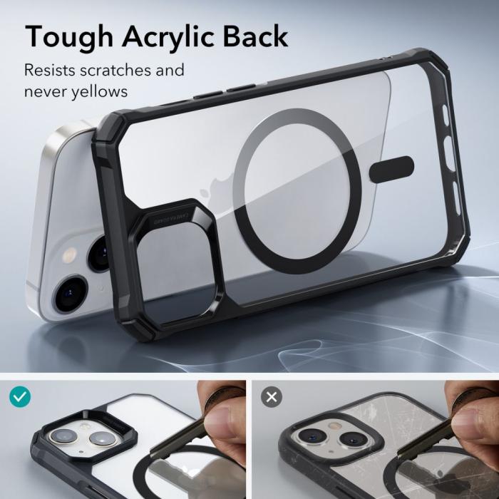 Bild 5, ESR iPhone 15 Plus / 14 Plus Skal Air Armor HaloLock MagSafe Transparent/Svart