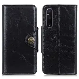 KHAZNEH Sony Xperia 1 V Fodral Magnetisk Mässing Svart