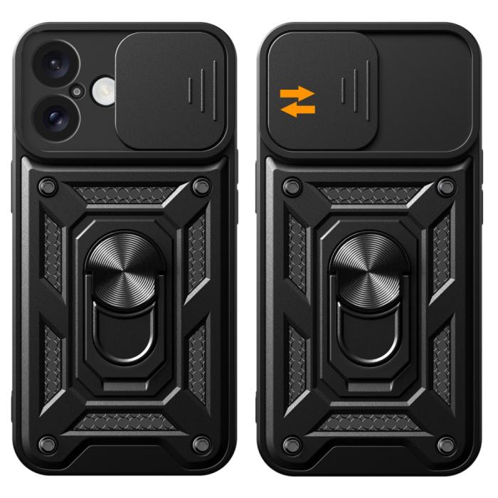 Bild 2, iPhone 16 Skal CamShield Ring Hybrid Svart