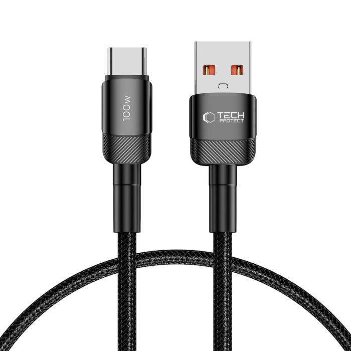 Bild 1, Tech-Protect 100W/5A 2m USB-C Kabel UltraBoost Evo Svart
