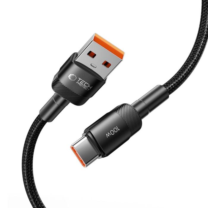 Bild 2, Tech-Protect 100W/5A 2m USB-C Kabel UltraBoost Evo Svart