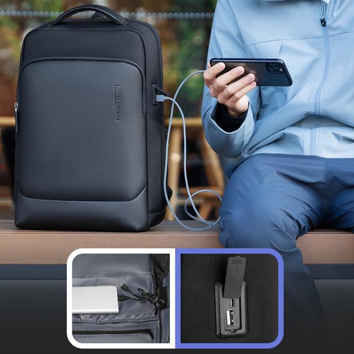 Bild 5, MARK RYDEN Business Oxford Ryggsäck Med USB Svart