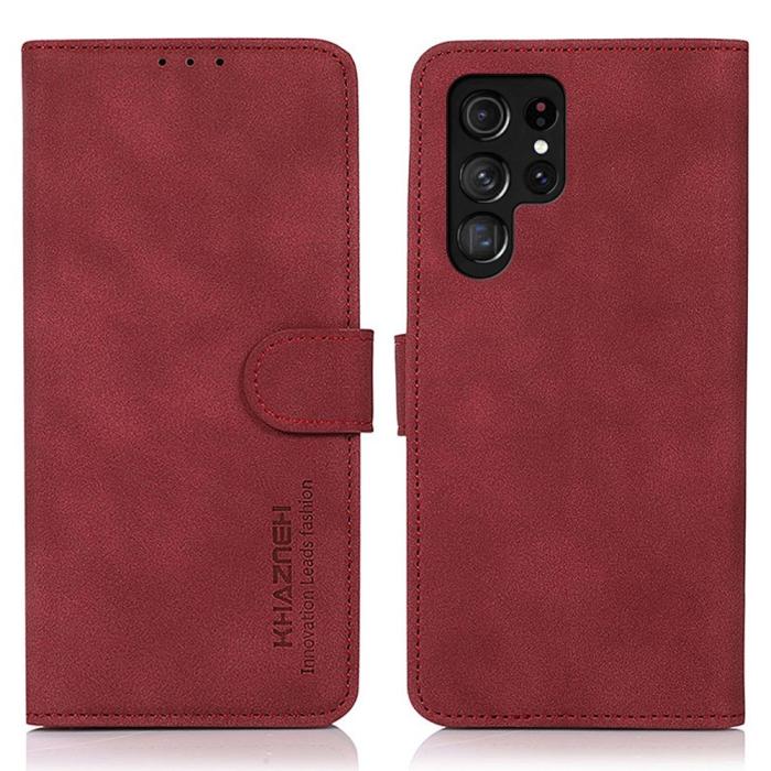 Bild 1, KHAZNEH Samsung Galaxy S23 Ultra Fodral Läder Röd