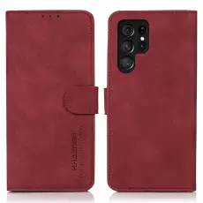 KHAZNEH Samsung Galaxy S23 Ultra Fodral Läder Röd
