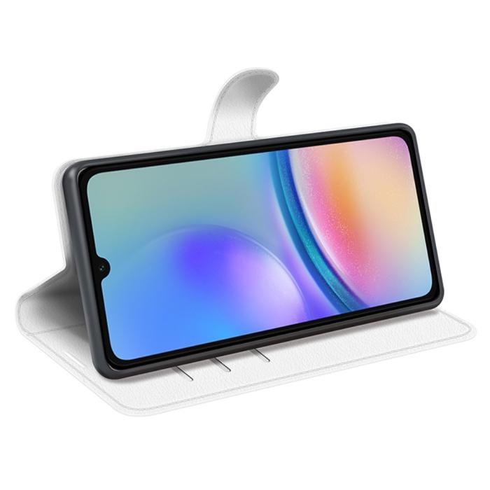 Bild 3, Samsung Galaxy A05s 4G Fodral Litchi Läder Vit