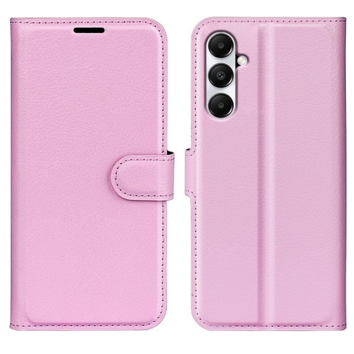 Bild 1, Samsung Galaxy A05s 4G Fodral Litchi Läder Ljus Rosa