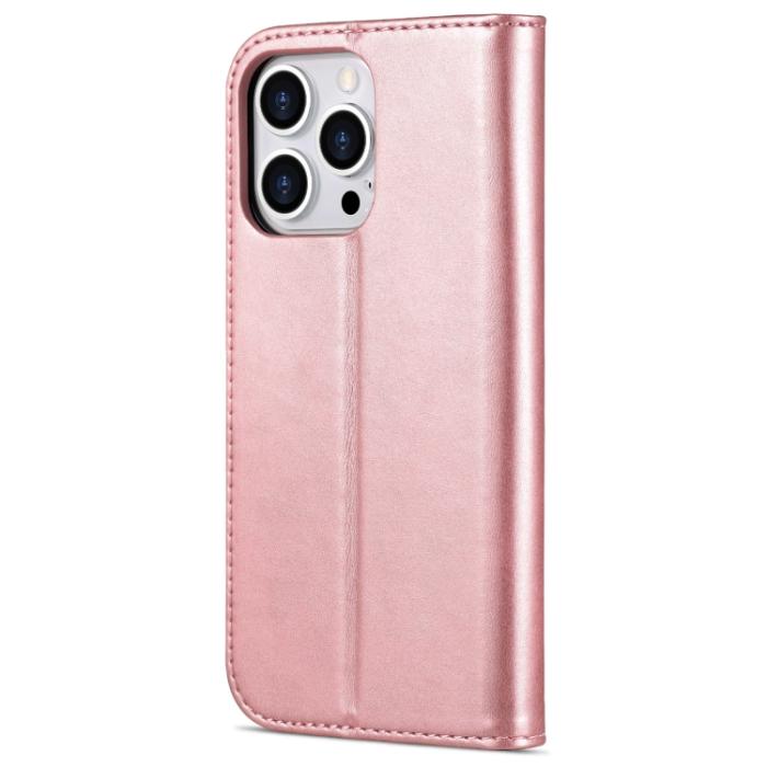 Bild 3, AZNS iPhone 14 Pro Max Fodral Läder Roséguld