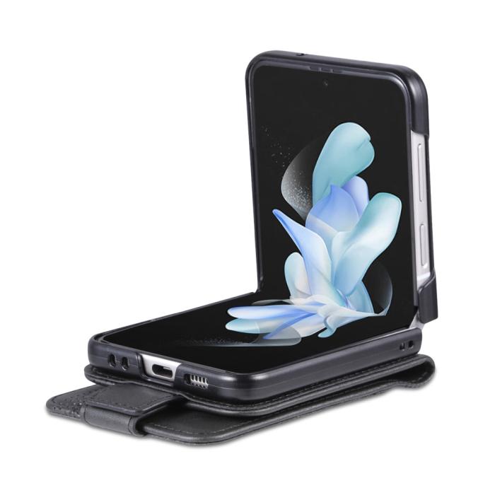 Bild 4, AZNS Galaxy Z Flip 5 Fodral Läder Svart