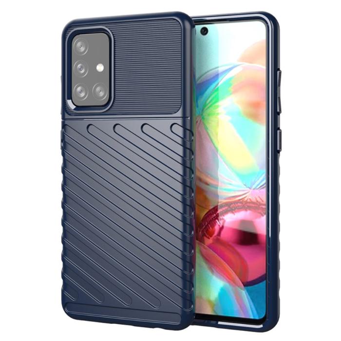 Bild 1, Samsung Galaxy A72 - Twill Textur Skal - Blå