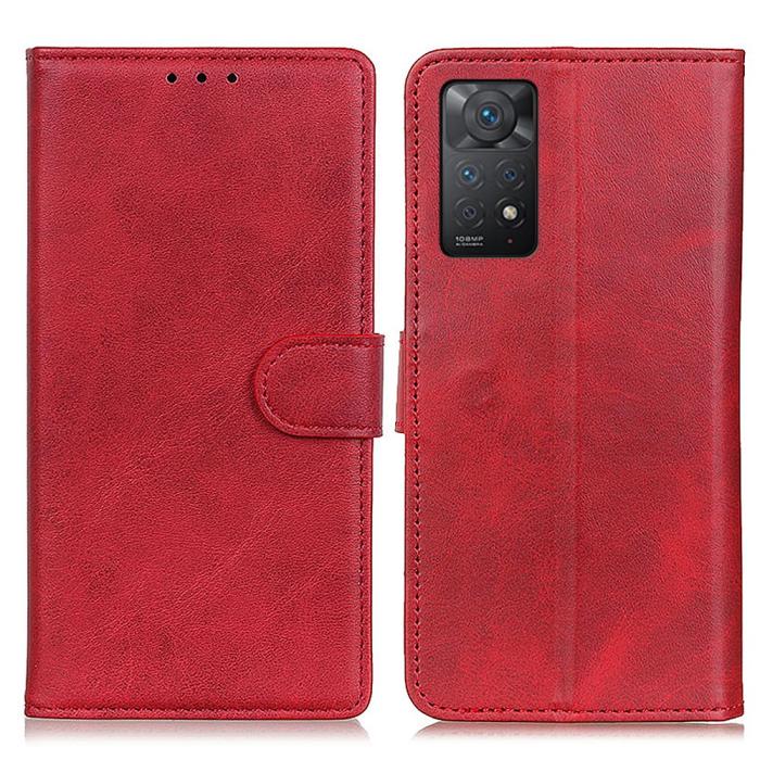 Bild 1, Xiaomi Redmi Note 11 Pro 5G Fodral Solid Läder Röd