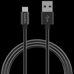 Smartline 1m Micro USB Laddningskabel Metallic Svart