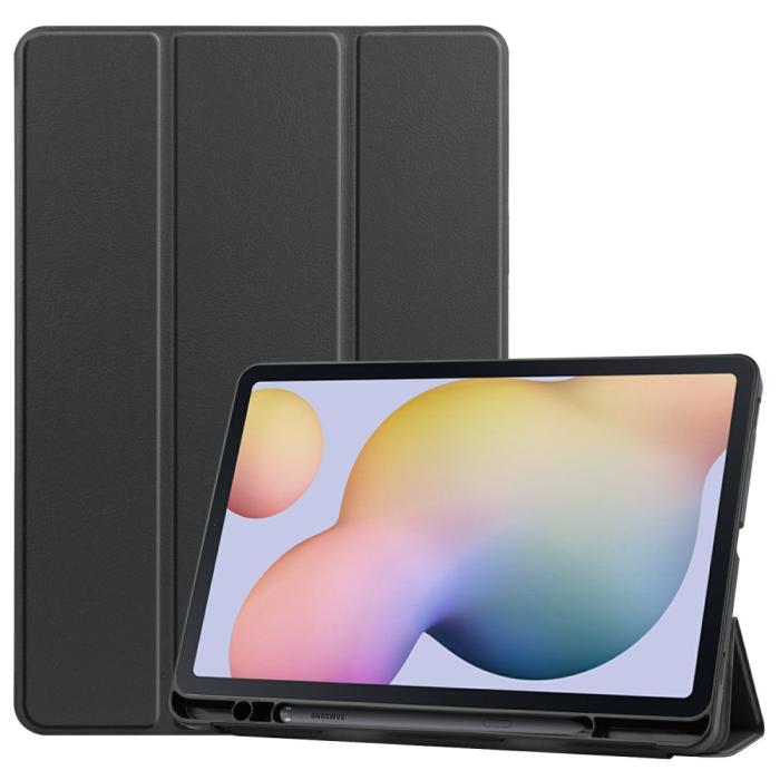 Bild 1, Samsung Galaxy Tab S7 / Tab S8 Fodral Tri-Fold Pennhållare Svart