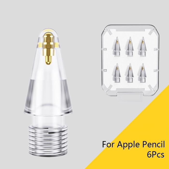 Bild 2, ESSAGER 6-PACK Ersättning Pennspets Apple Pen 1/2/Pro Transparent