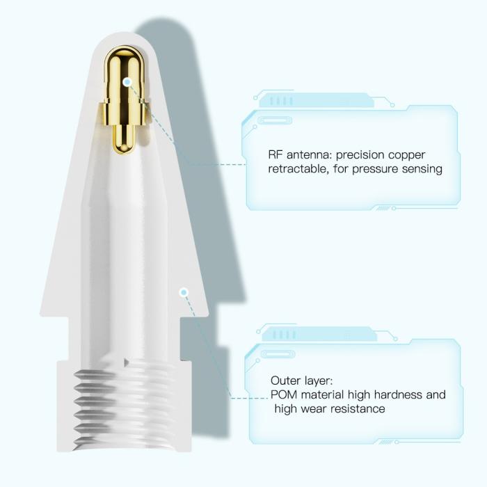 Bild 4, ESSAGER 6-PACK Ersättning Pennspets Apple Pen 1/2/Pro Transparent