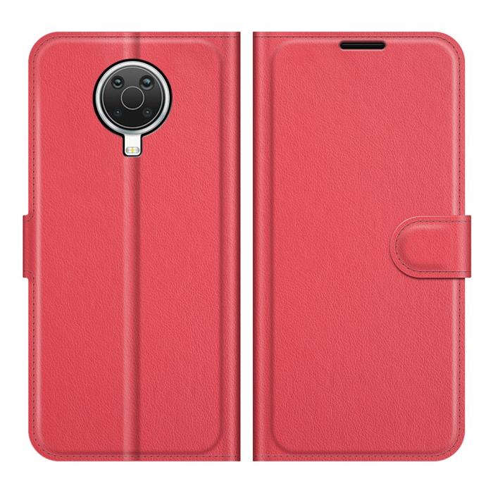 Bild 1, Nokia G10 / G20 Fodral Litchi Läder Röd
