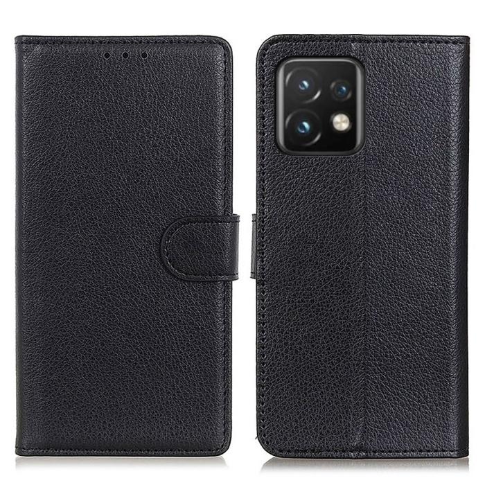 Bild 1, Motorola Edge 40 Pro 5G Fodral Litchi Läder Svart