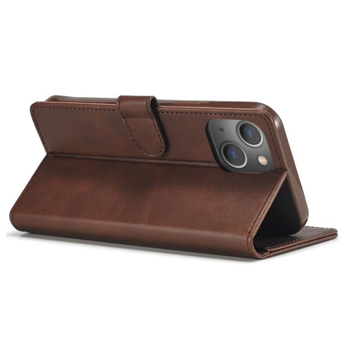 Bild 3, LC.IMEEKE iPhone 15 Fodral Läder Brun