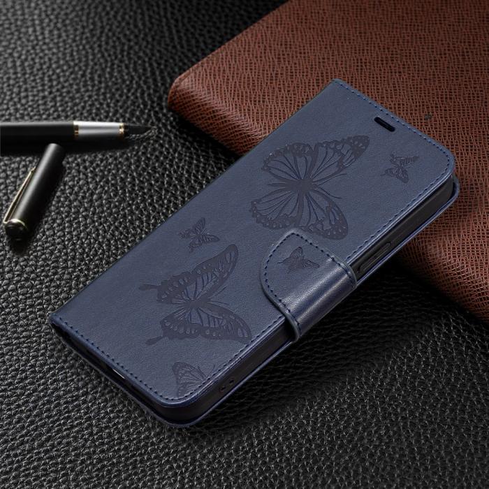 Bild 5, Xiaomi Redmi Note 12 Pro 5G Fodral Med Fjäril Tryck Blå