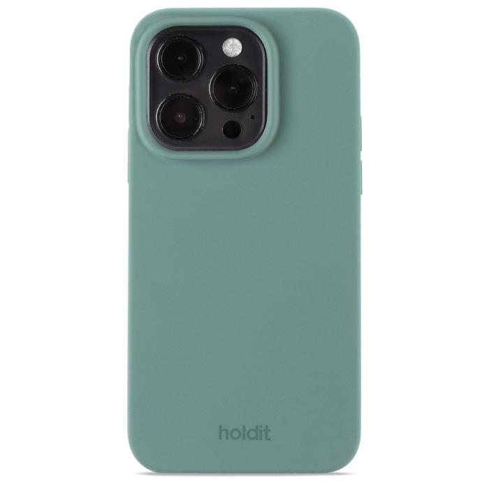 Bild 1, holdit iPhone 15 Pro Mobilskal Silikon Moss Green