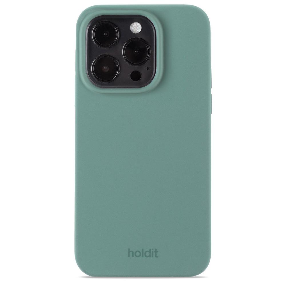 holdit iPhone 15 Pro Mobilskal Silikon Moss Green