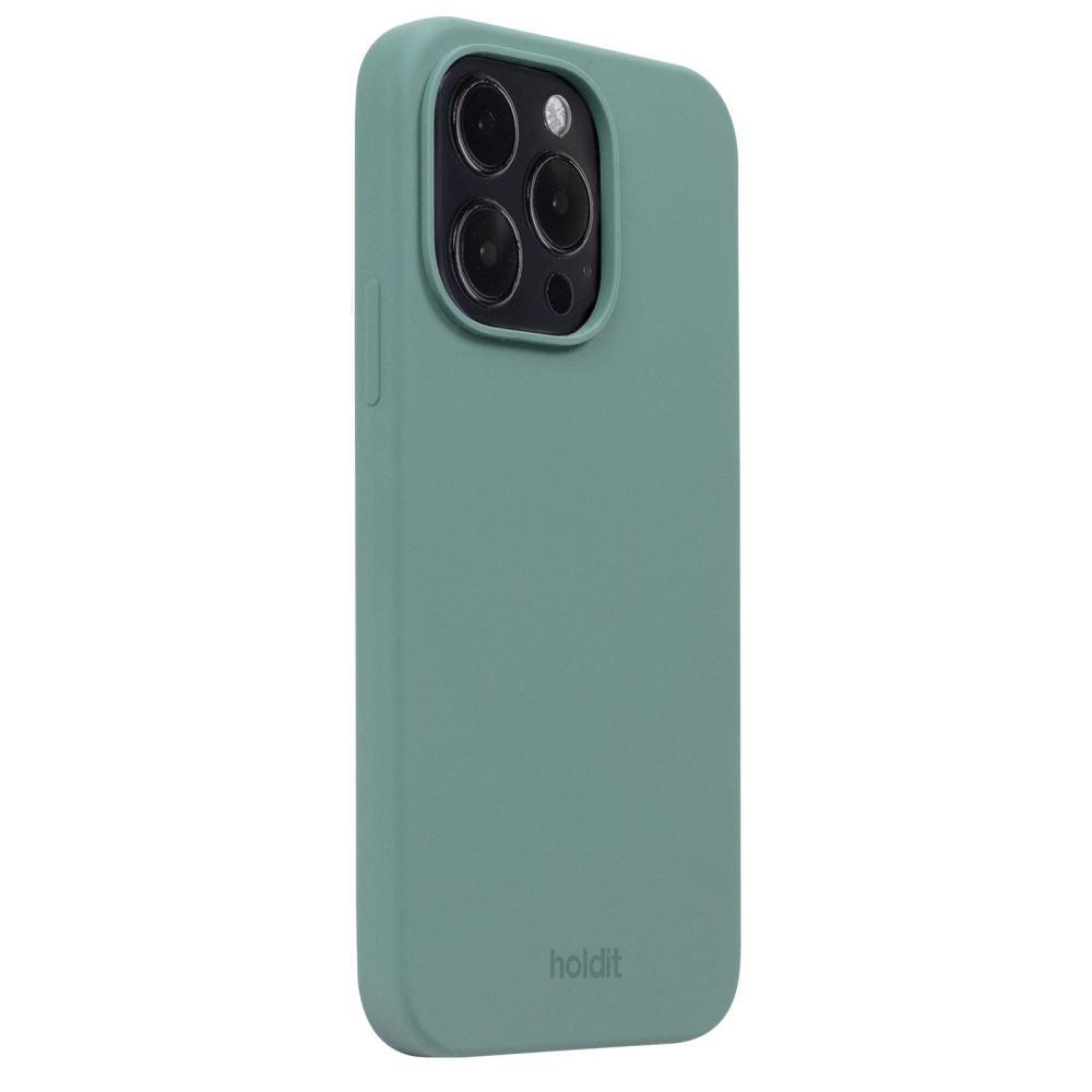 holdit iPhone 15 Pro Mobilskal Silikon Moss Green